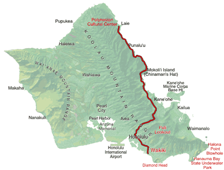 Polynesian Cultural Center Route Map